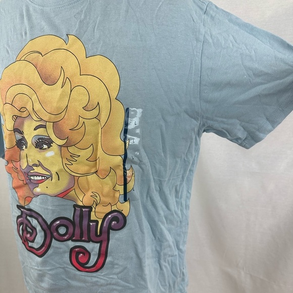 Dolly Parton baby blue cartoon T-shirt - Picture 2 of 6